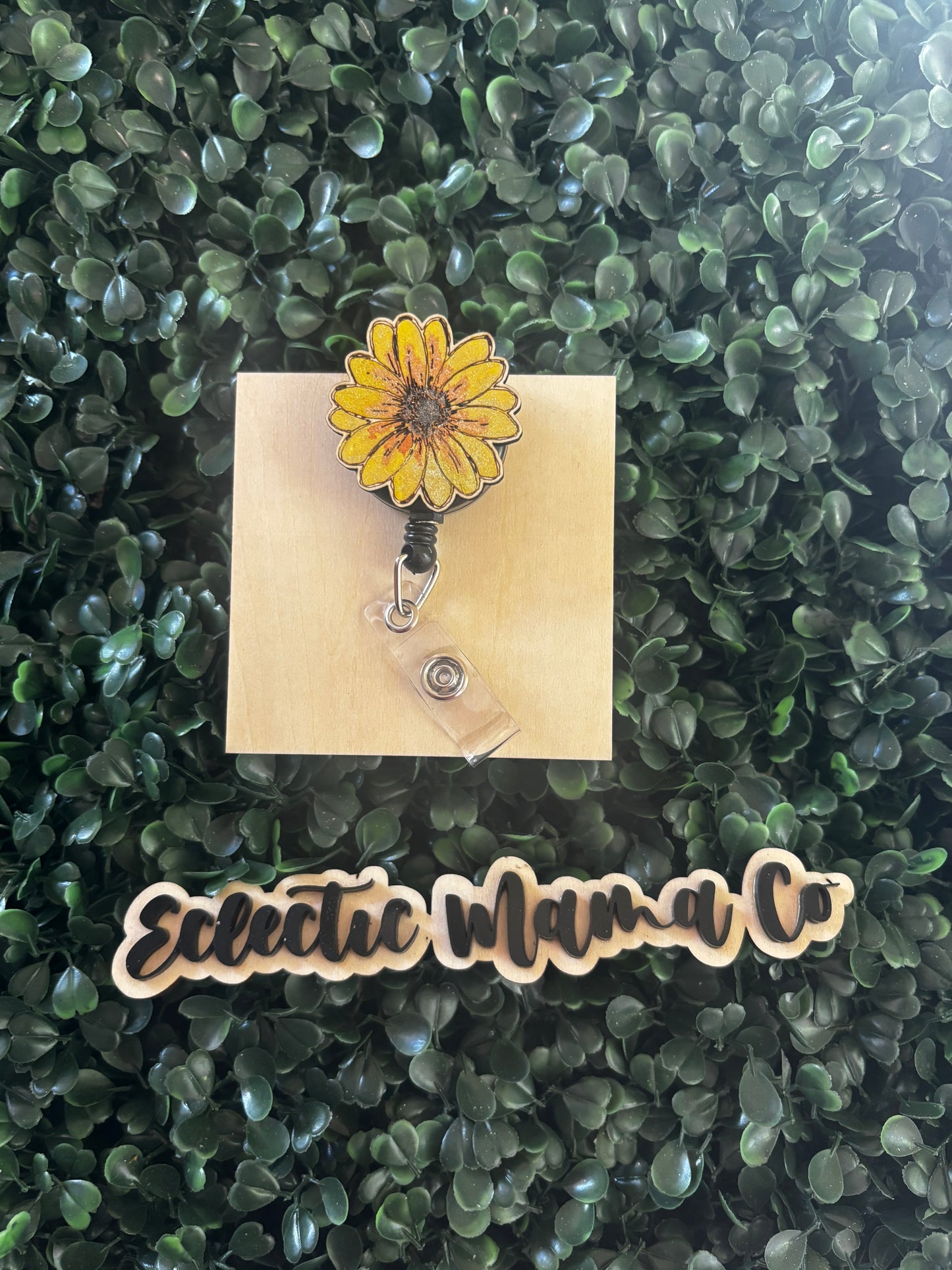 Daisy Yellow Badge Reel