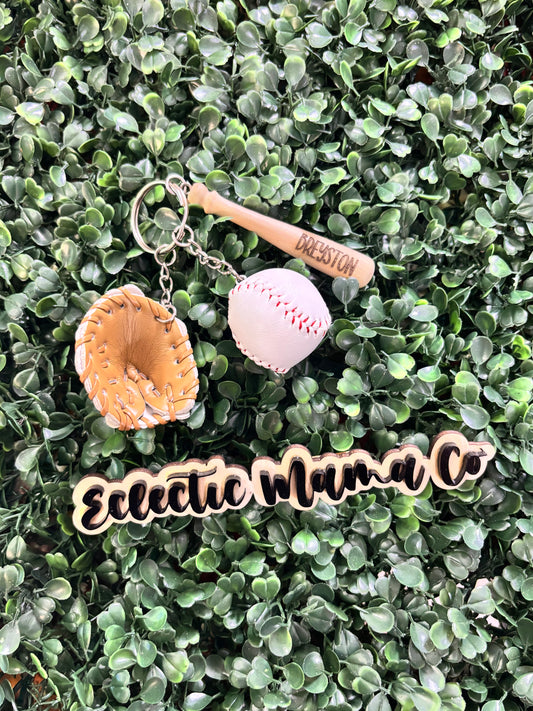Baseball Trio Keychain