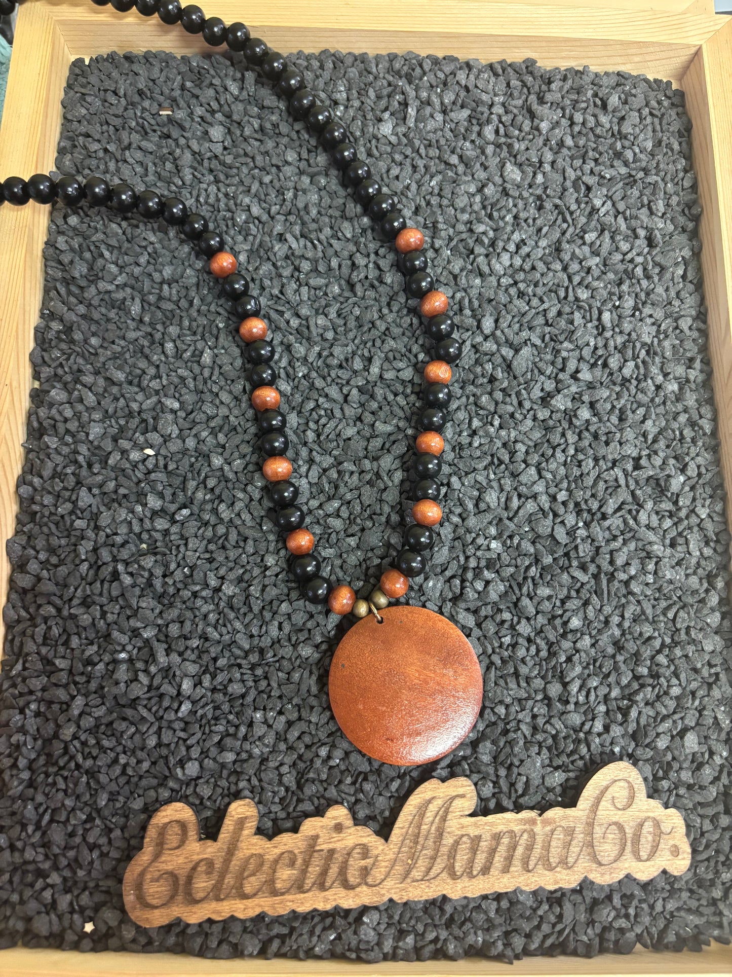 Wood bead necklace