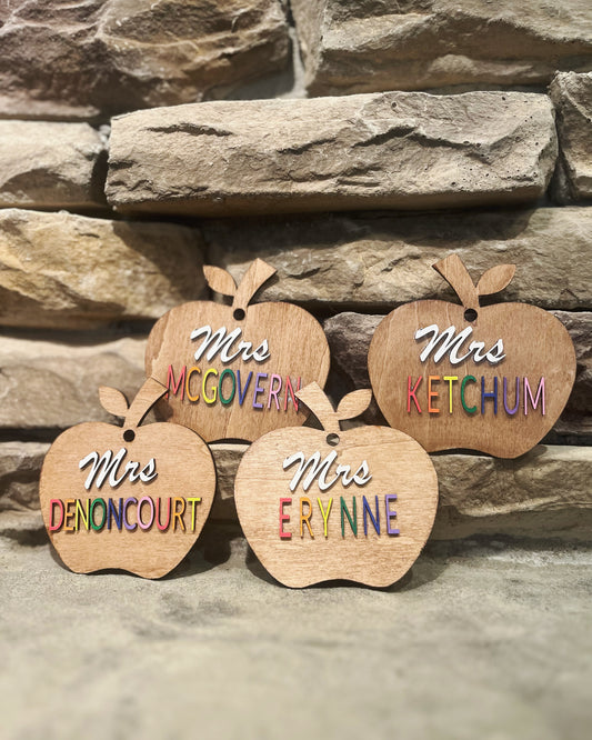 Rainbow Apple Bag Tag