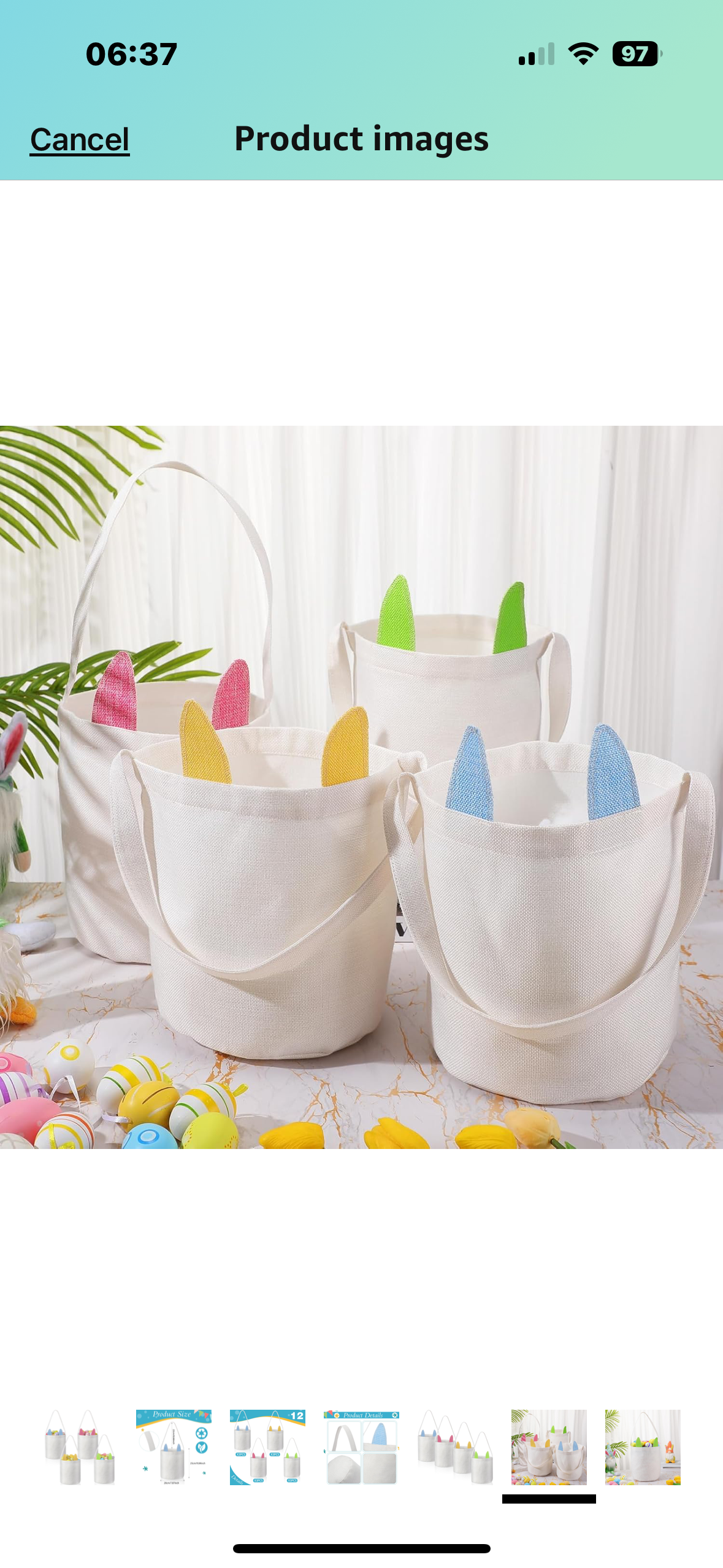 Bunny basket with leather name patch