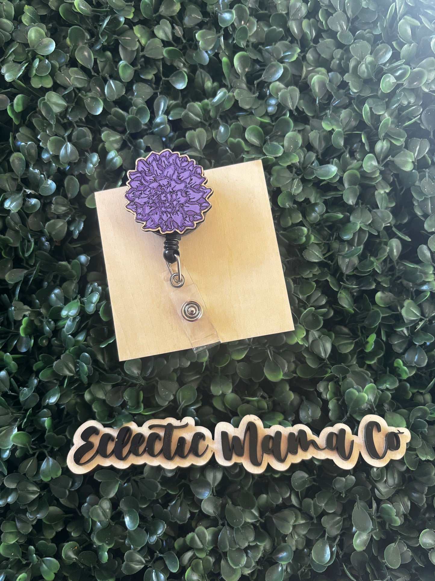 Purple Floral Badge Reel
