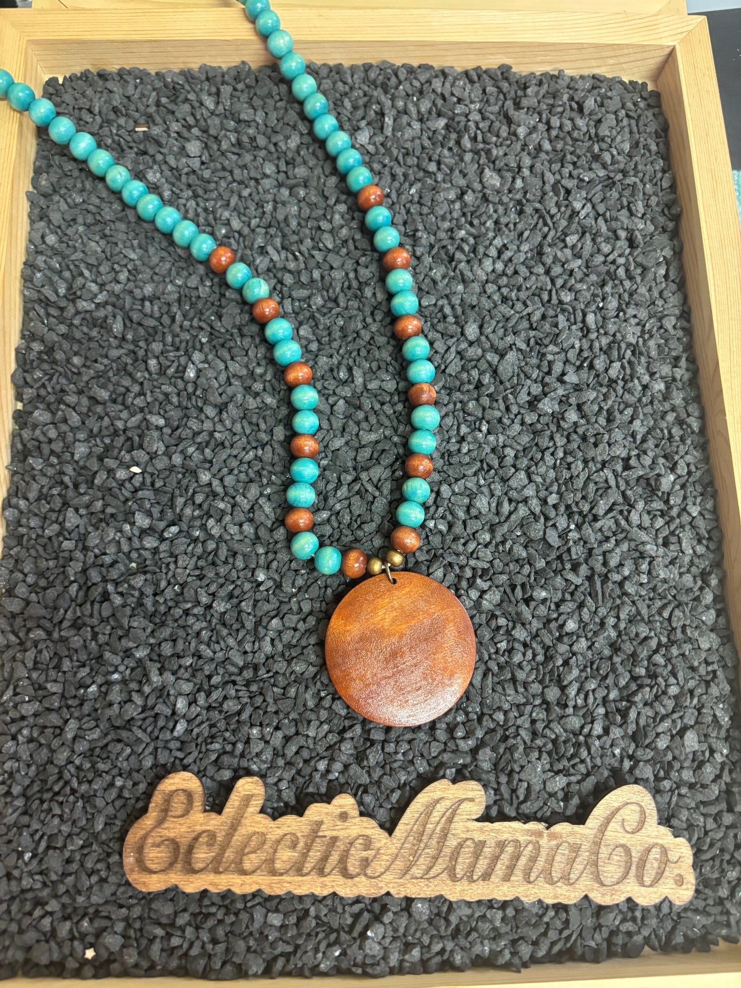 Wood bead necklace