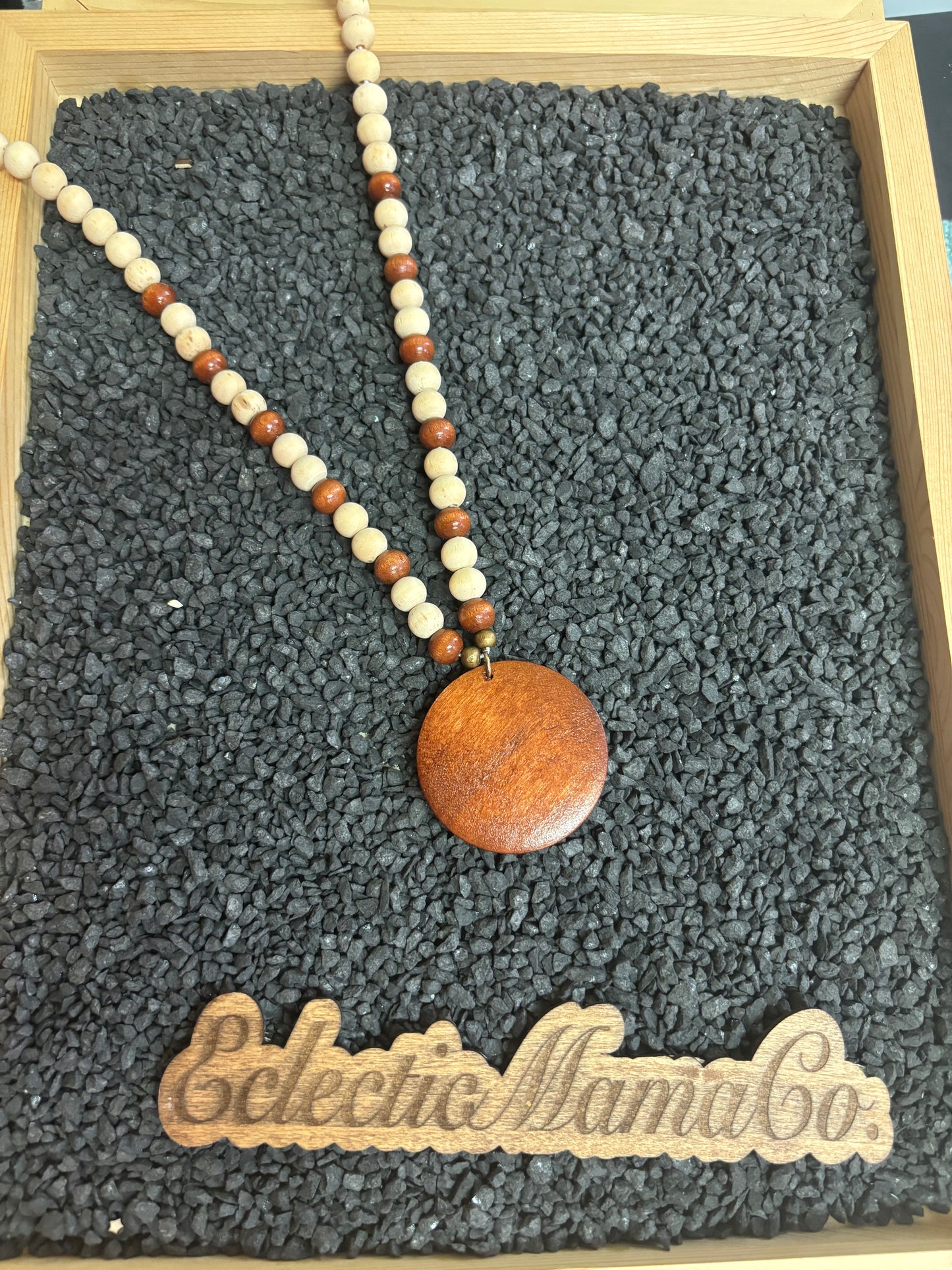 Wood bead necklace