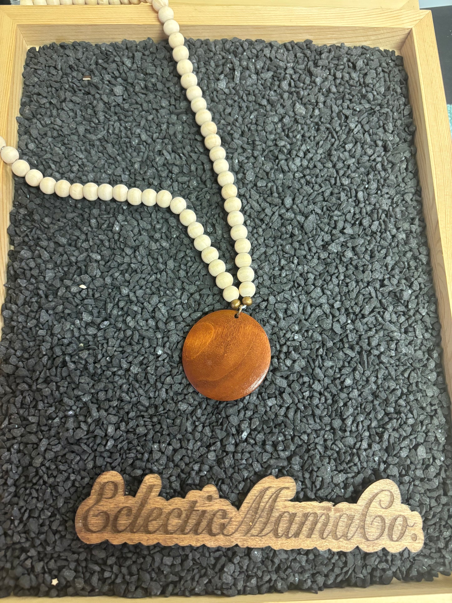 Wood bead necklace