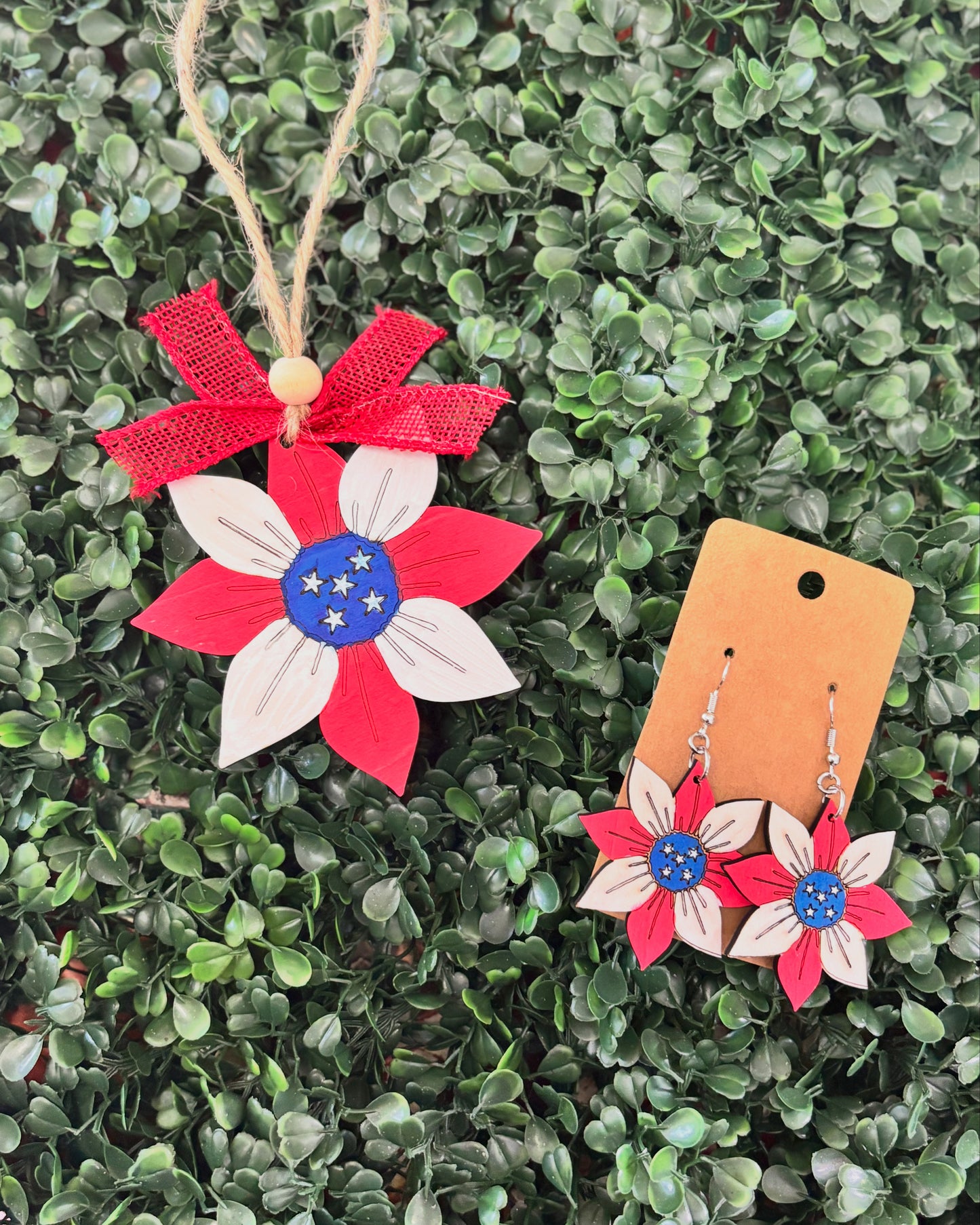 Patriotic Magnolia Earrings