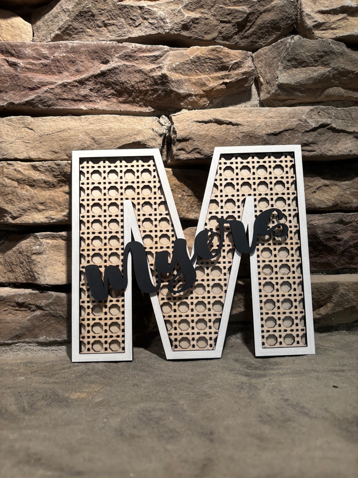 Monogram letter door hanger